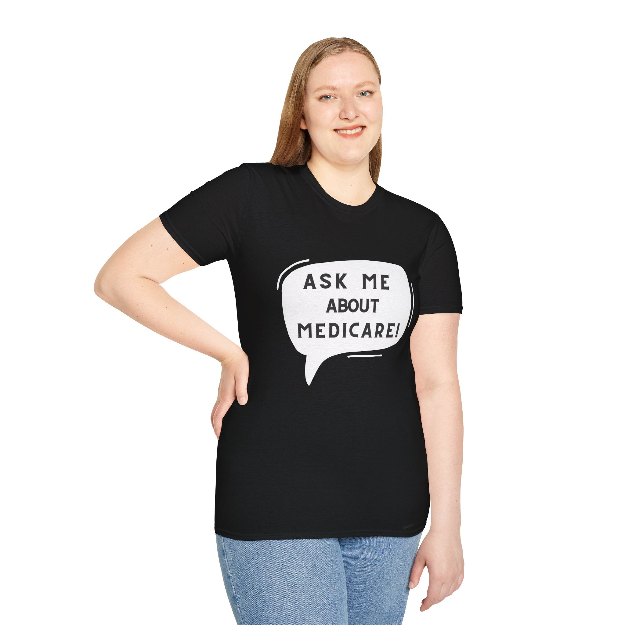 Ask Me About Medicare – Speech Bubble Edition Unisex Softstyle T-Shirt