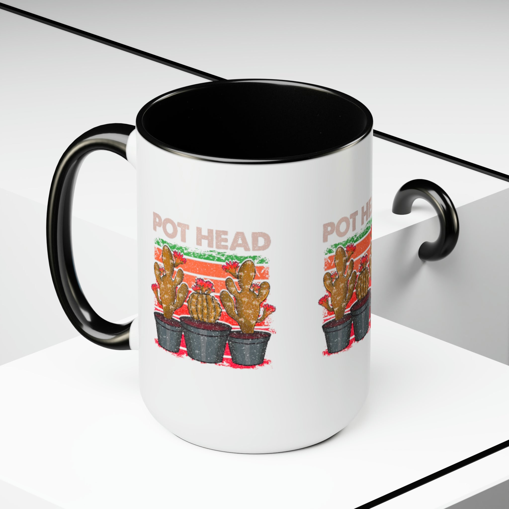 "Pot Head" Two-Tone Coffee Mugs, 15oz - SHOP LUV FARMS