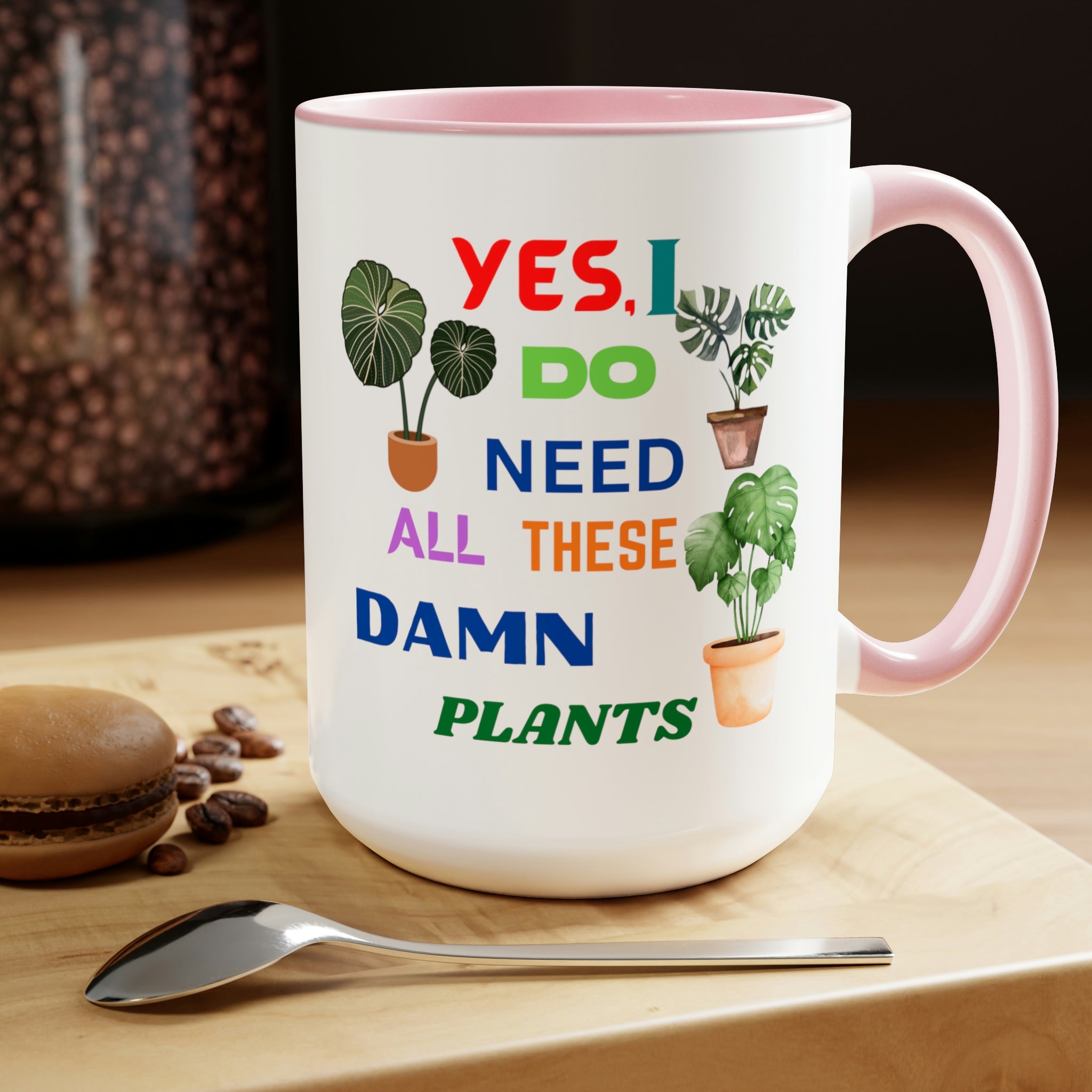 "Yes, I Do Need All These Damn Plants" Two-Tone Coffee Mugs, 15oz - SHOP LUV FARMS