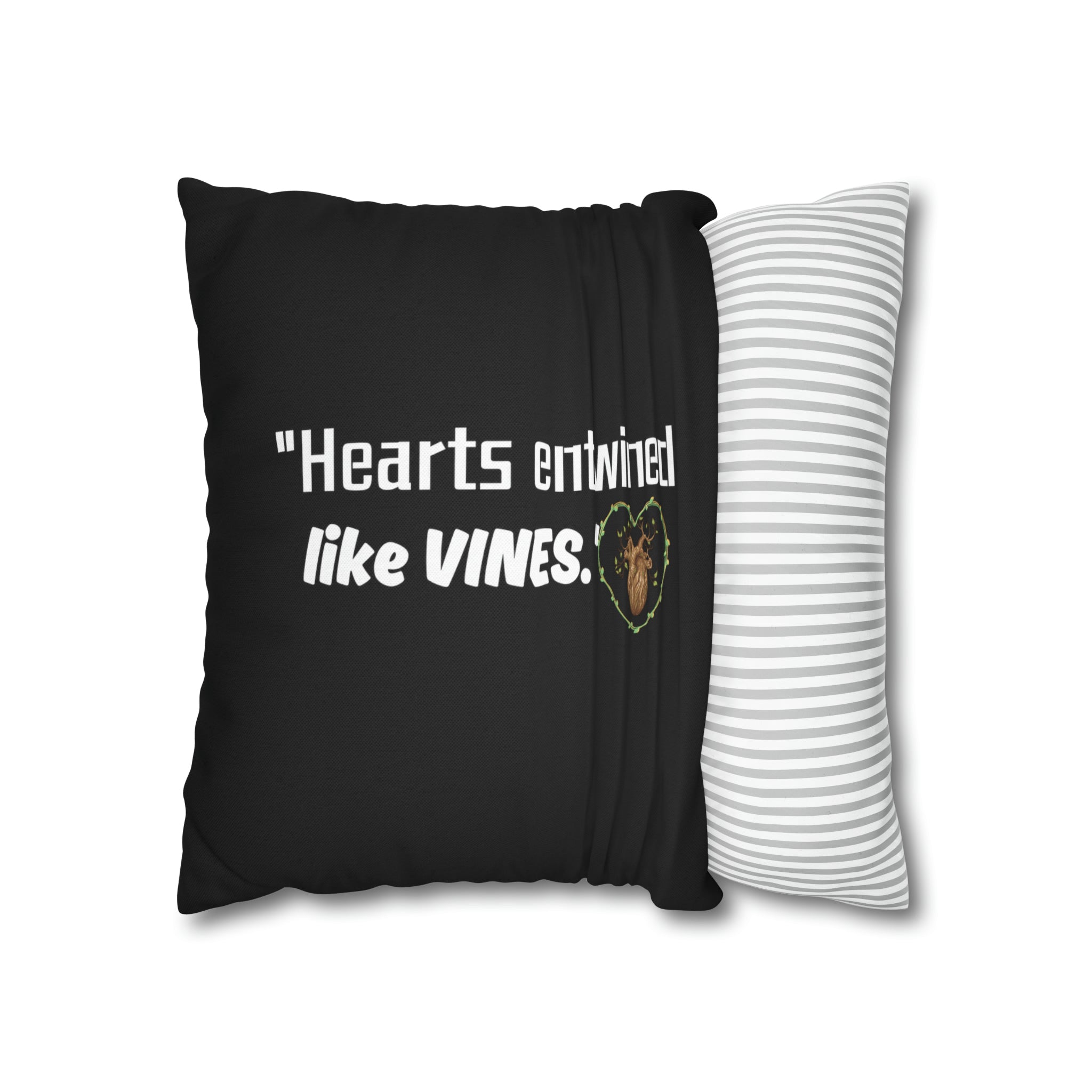 Our Hearts Entwined Like Vines Spun Polyester Square Pillow Case