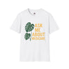 Ask Me About Medicare – Monstera + Gold Edition 🌿💛 Unisex Softstyle T-Shirt