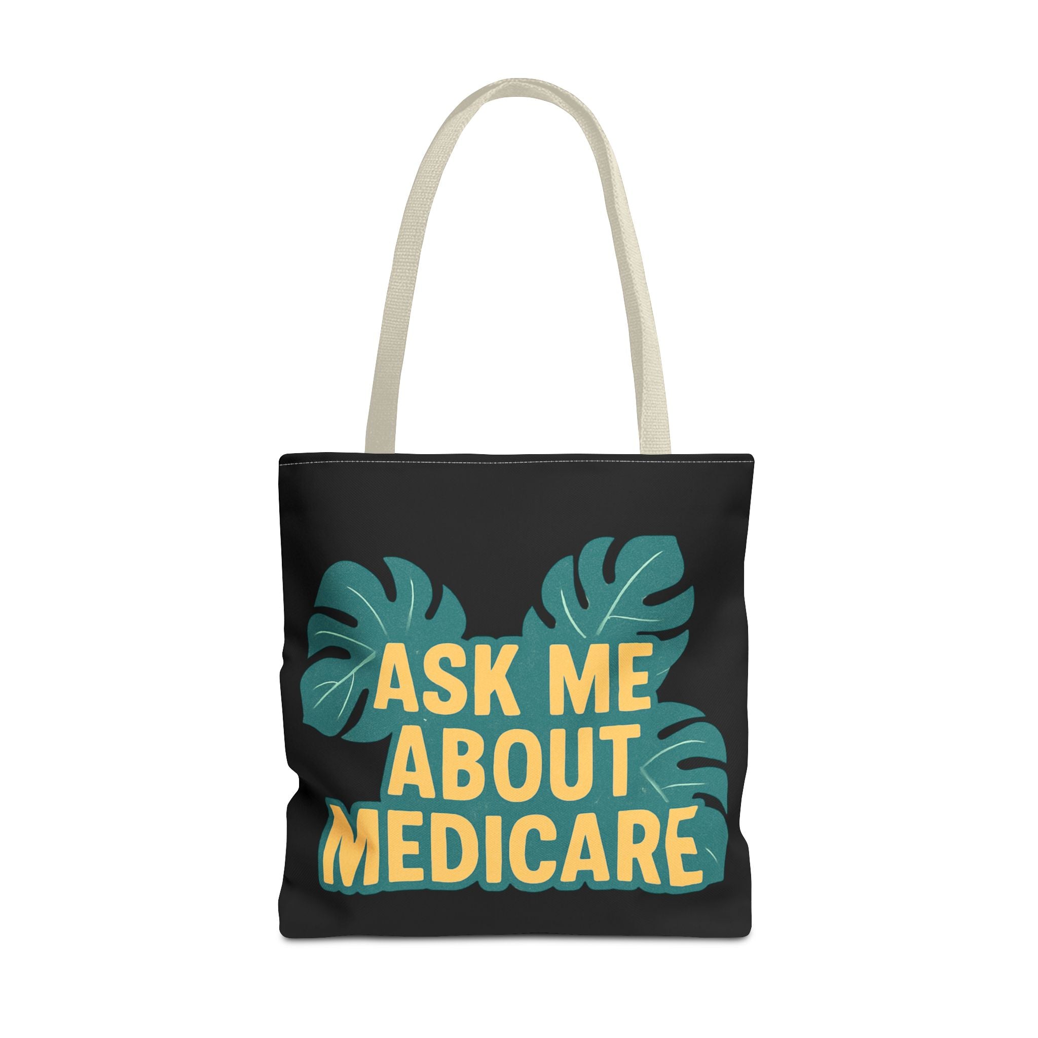 Ask Me About Medicare – Monstera Leaf Edition Everyday Muti Purpose Tote