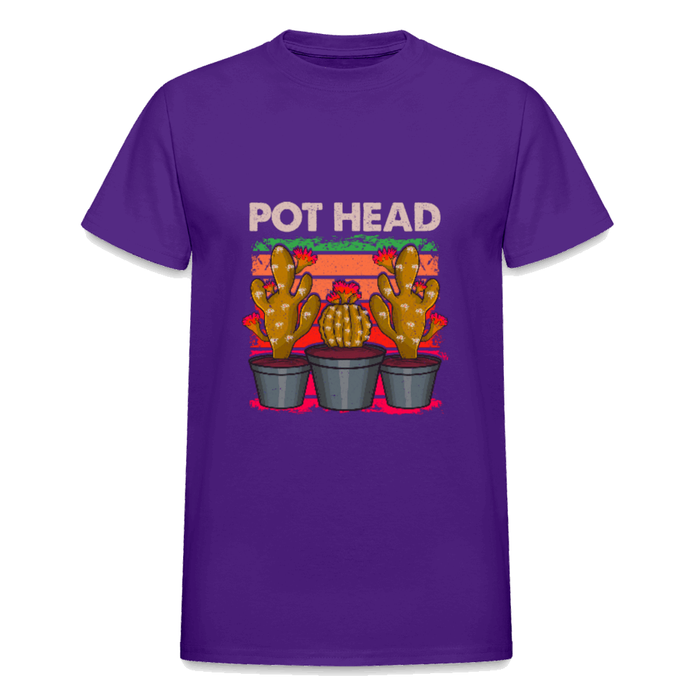 POT HEAD Gildan Ultra Cotton Adult T-Shirt - purple