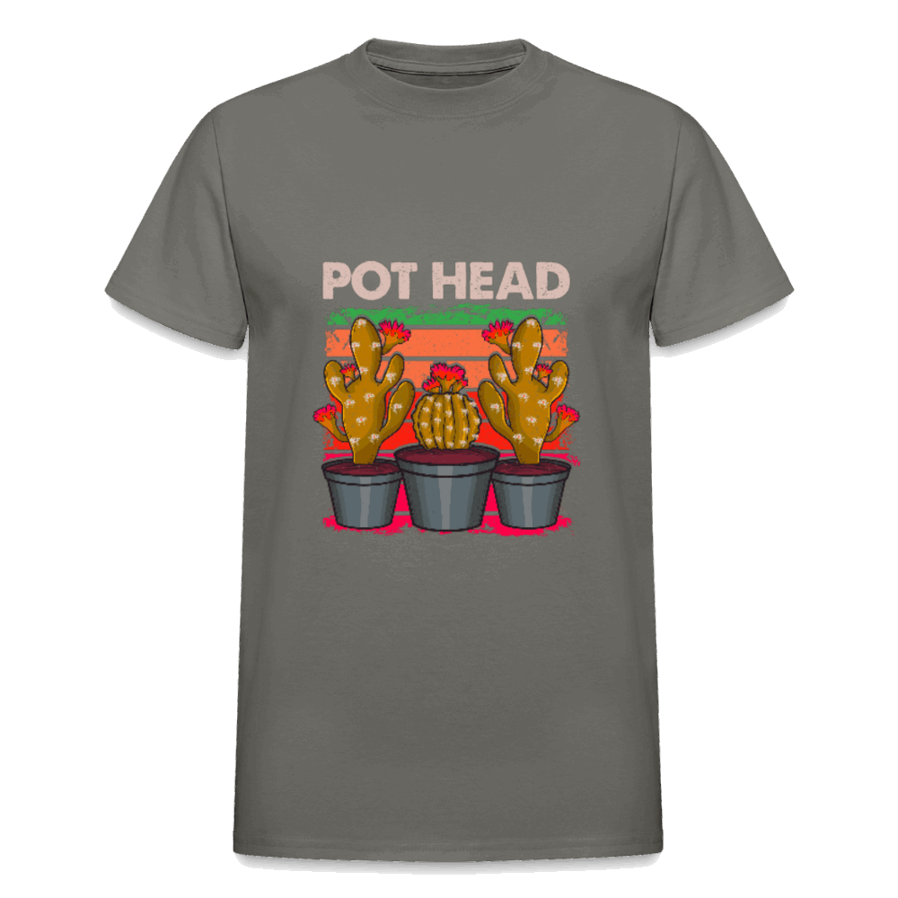 POT HEAD Gildan Ultra Cotton Adult T-Shirt - charcoal