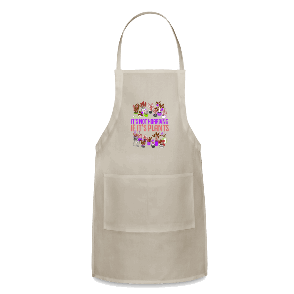 It's Not Hoarding If It's Plants Purple Adjustable Apron - natural