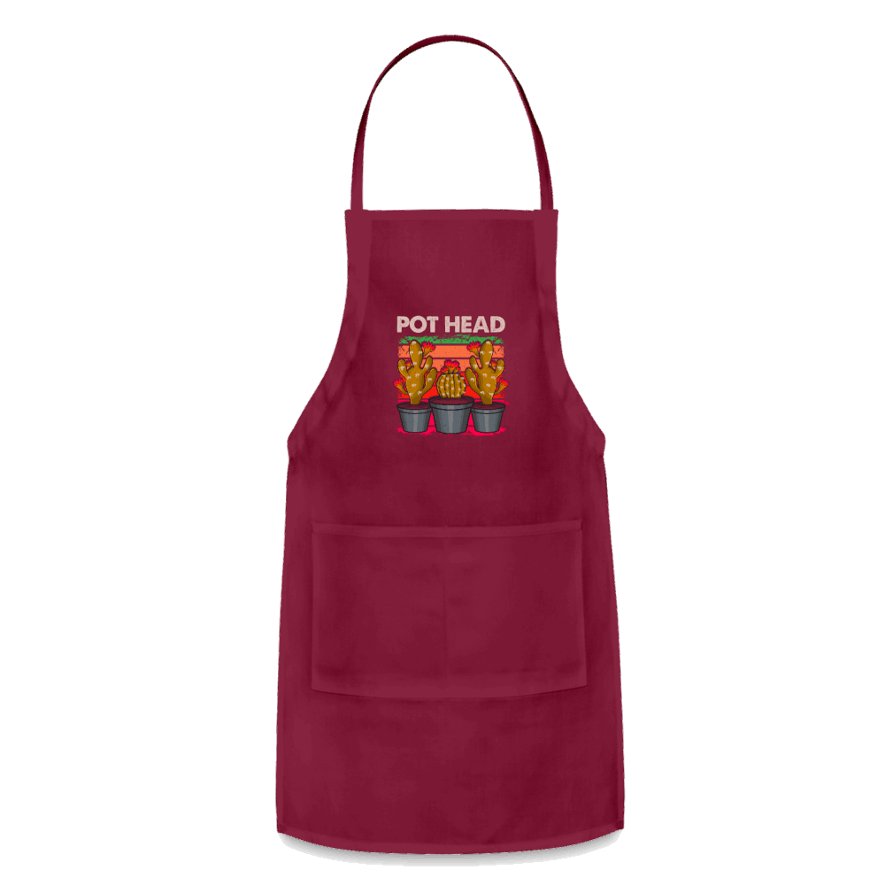 Pot Head Adjustable Apron - burgundy