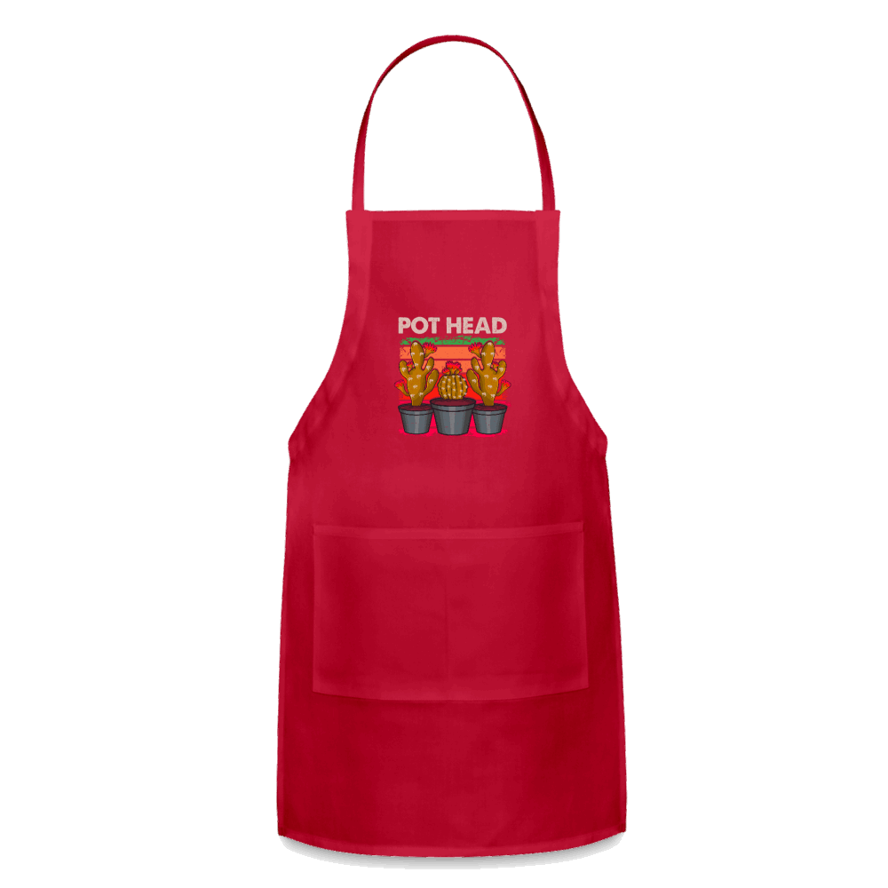 Pot Head Adjustable Apron - red