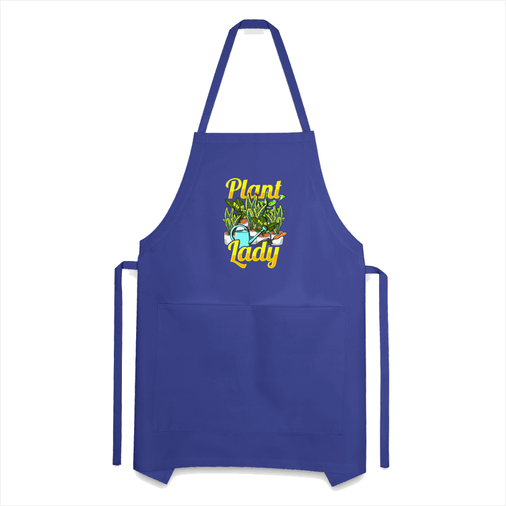 Plant Lady Adjustable Apron - royal blue