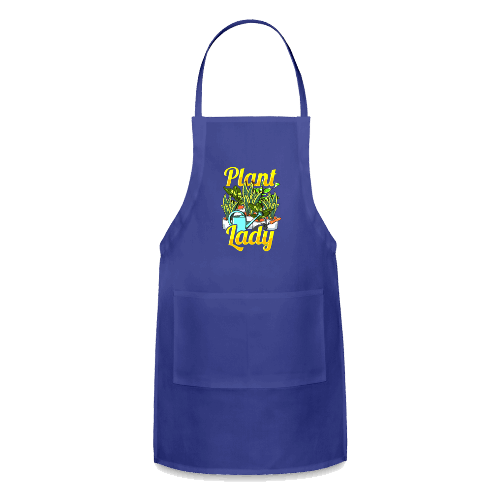 Plant Lady Adjustable Apron - royal blue