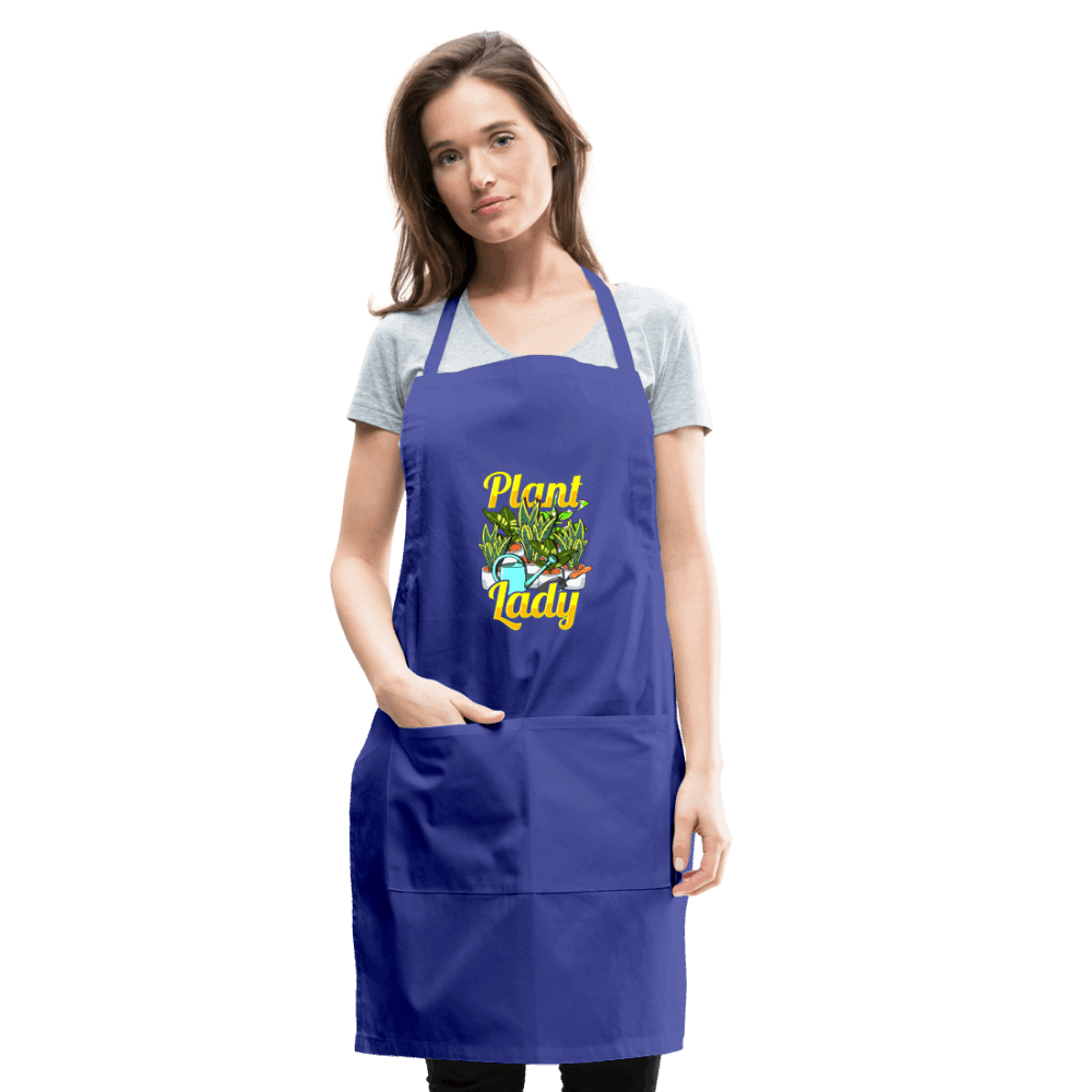 Plant Lady Adjustable Apron - royal blue