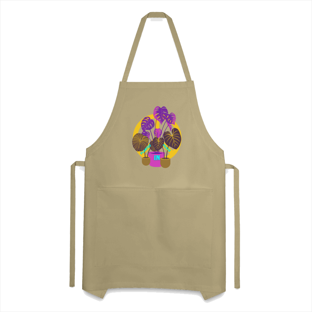 Planted in Peace Adjustable Apron - khaki