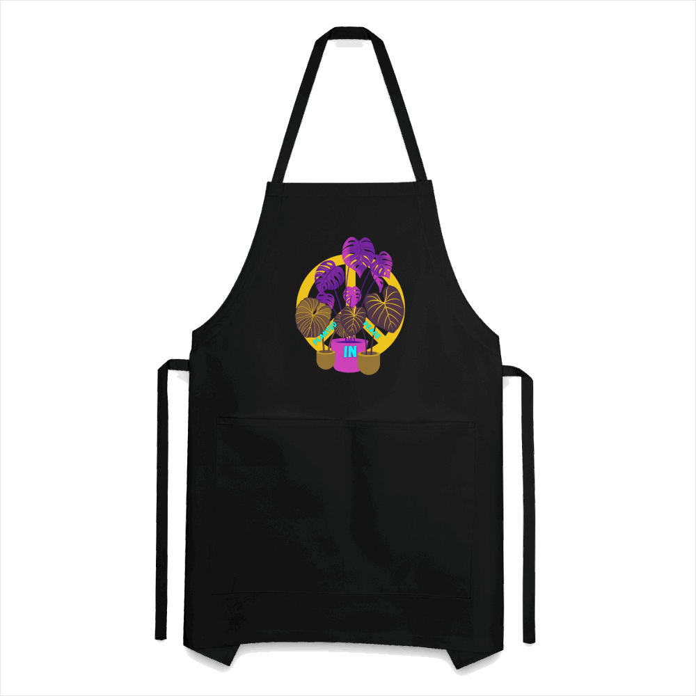 Planted in Peace Adjustable Apron - black