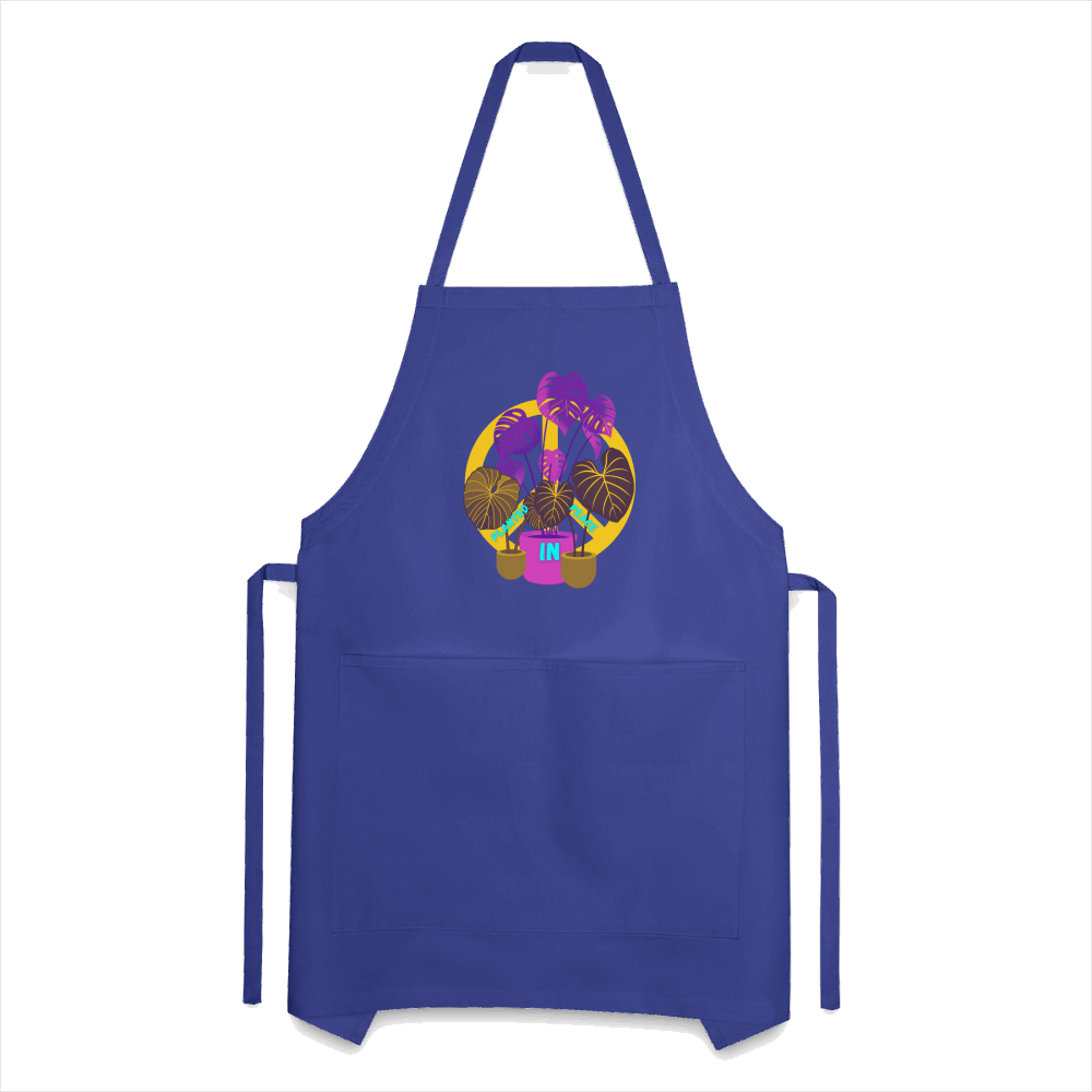 Planted in Peace Adjustable Apron - royal blue