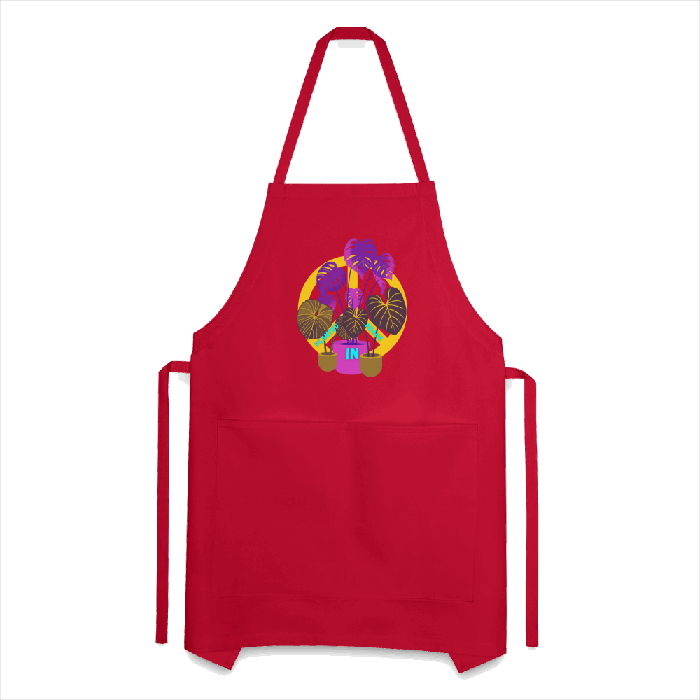 Planted in Peace Adjustable Apron - red