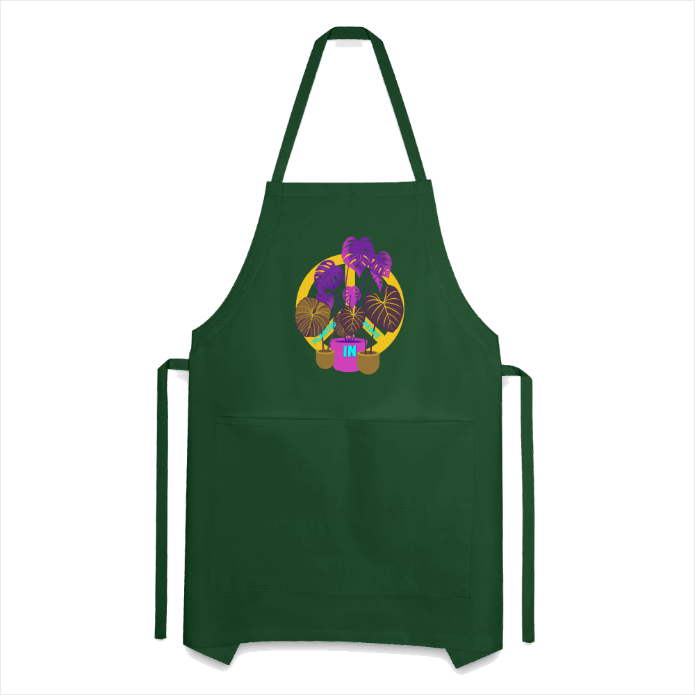 Planted in Peace Adjustable Apron - forest green