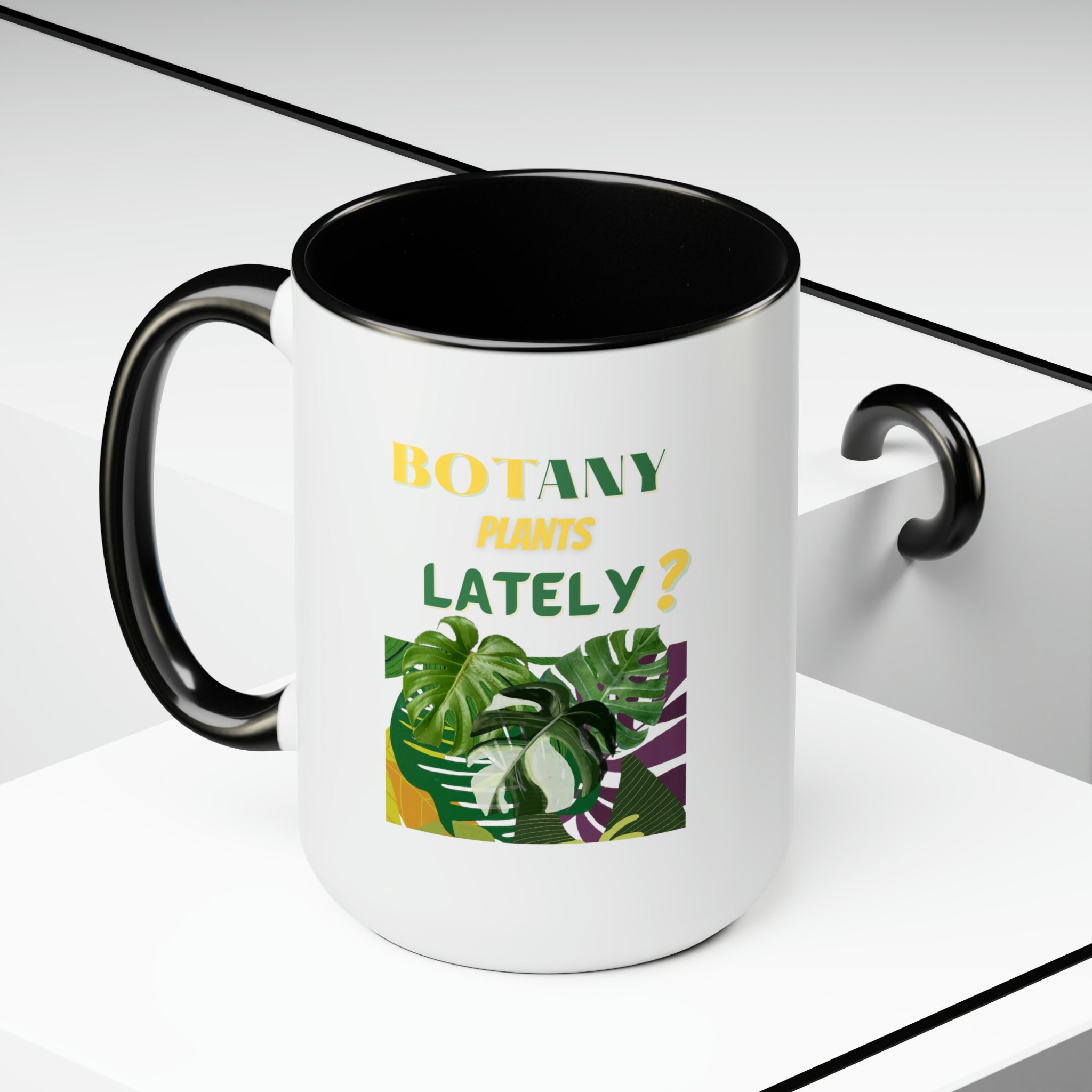 'Botany Plants lately" Two-Tone Coffee Mugs, 15oz - SHOP LUV FARMS