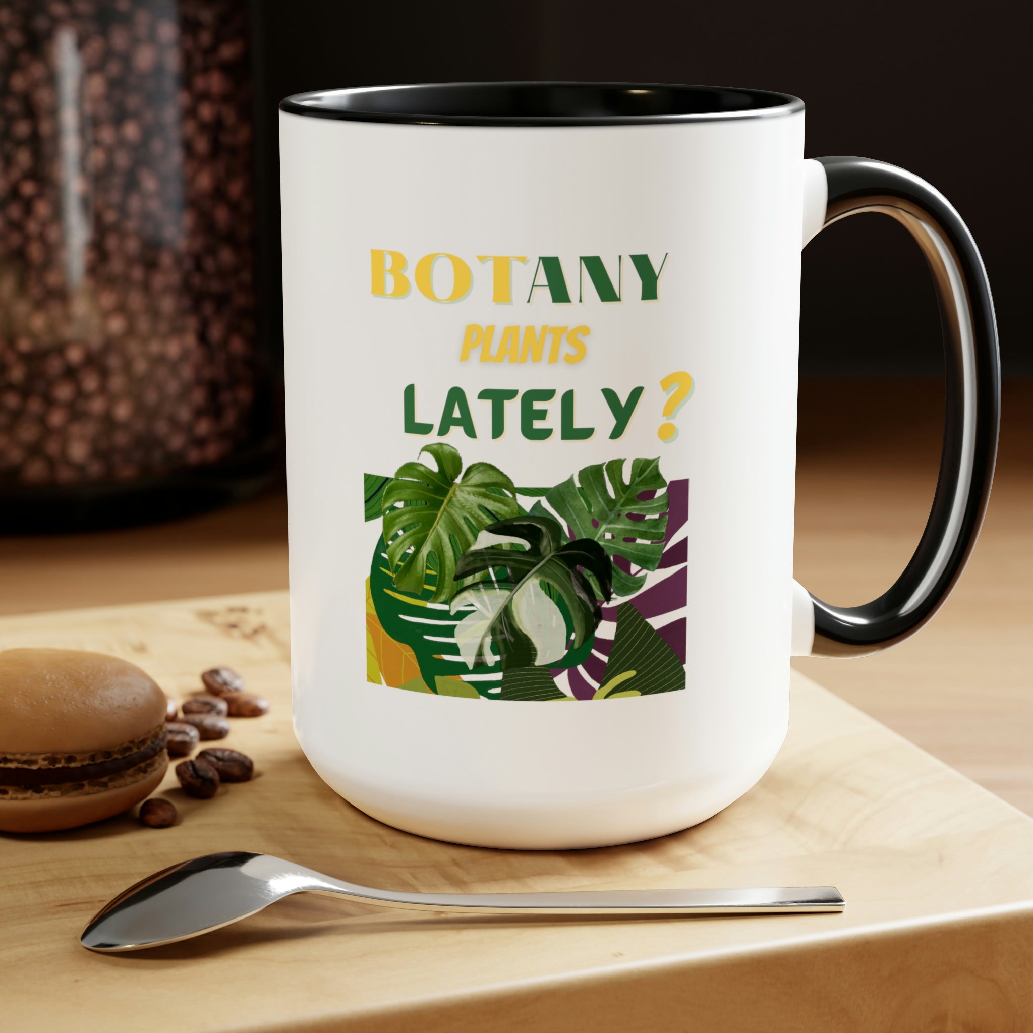 'Botany Plants lately" Two-Tone Coffee Mugs, 15oz - SHOP LUV FARMS