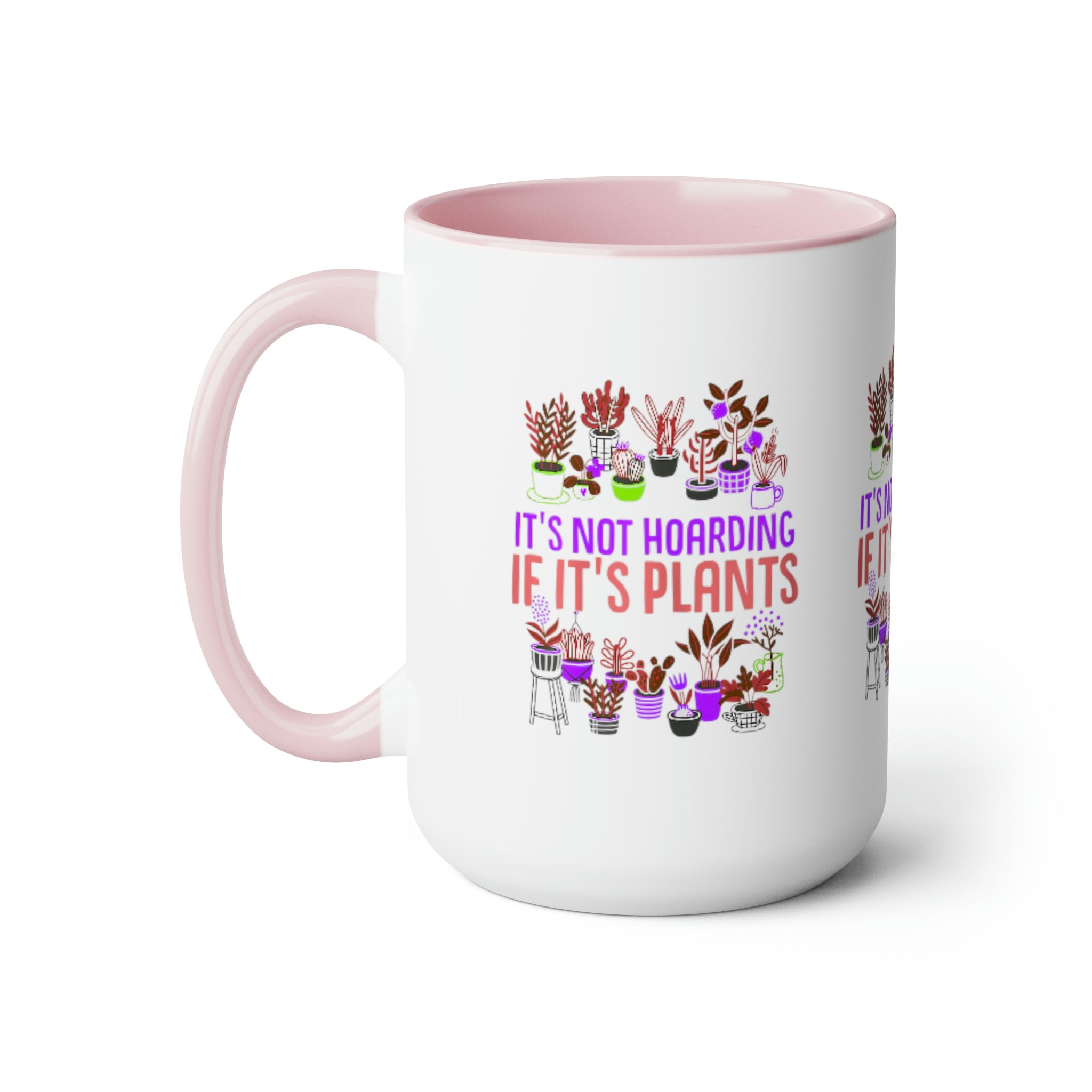 "It's Not Hoarding If It's Plants" Two-Tone Coffee Mugs, 15oz - SHOP LUV FARMS