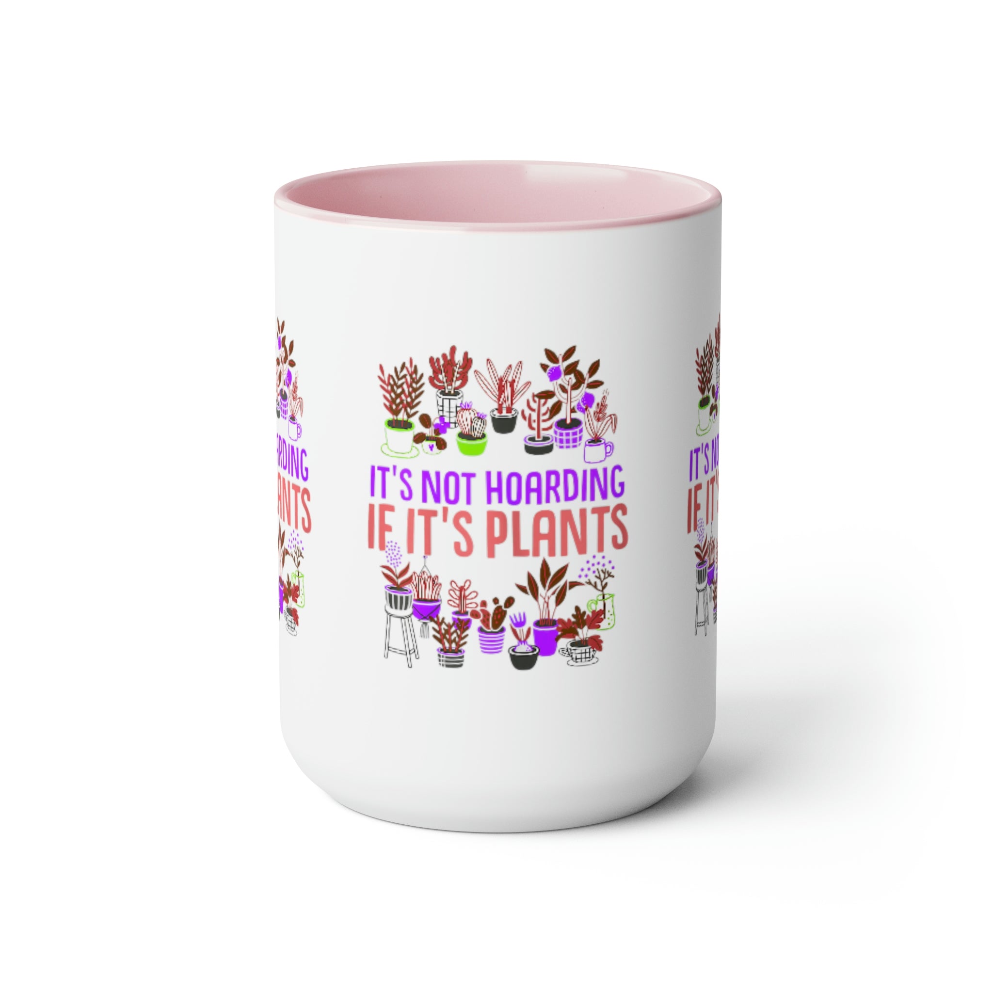 "It's Not Hoarding If It's Plants" Two-Tone Coffee Mugs, 15oz - SHOP LUV FARMS