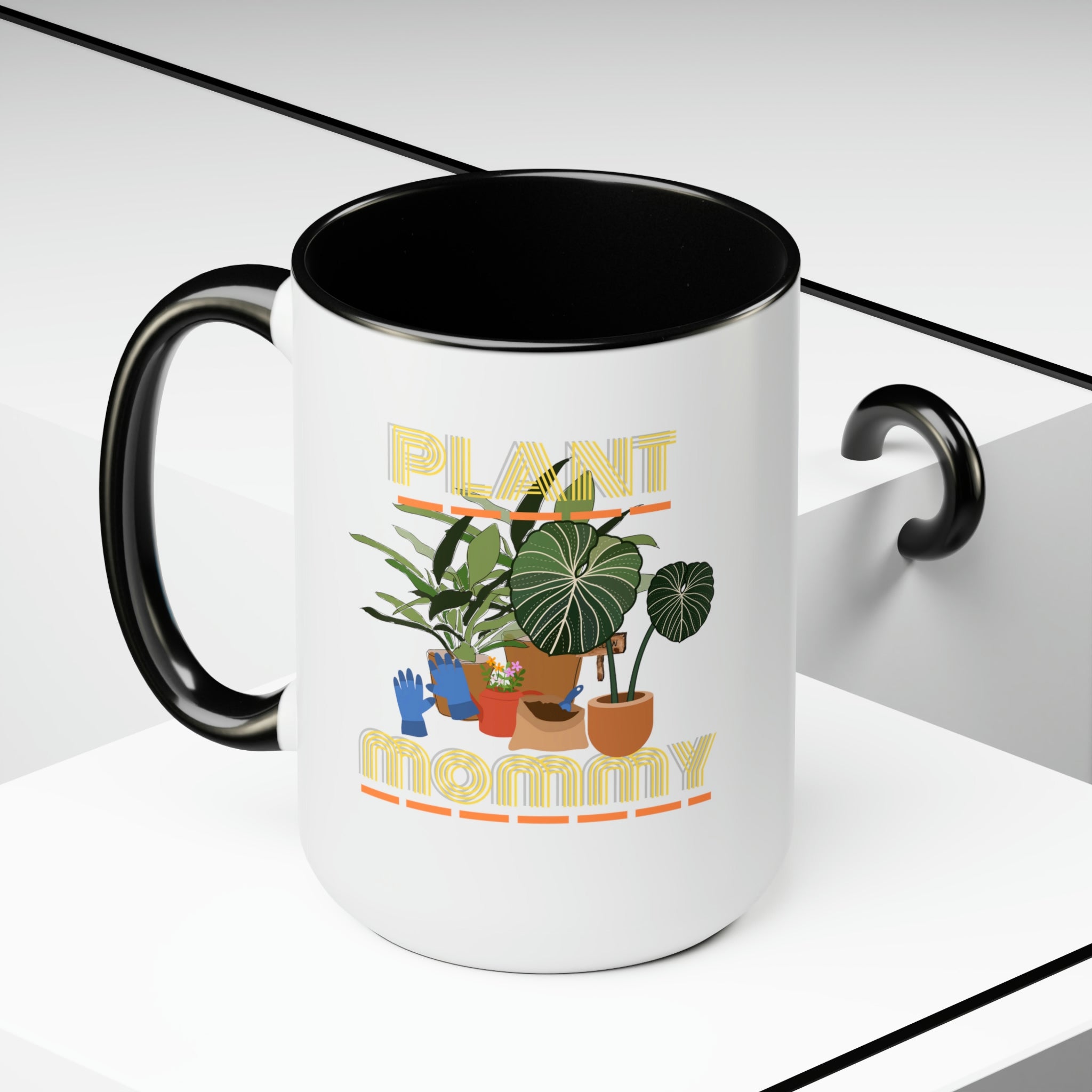 "Plant Mommy' Two-Tone Coffee Mugs, 15oz - SHOP LUV FARMS