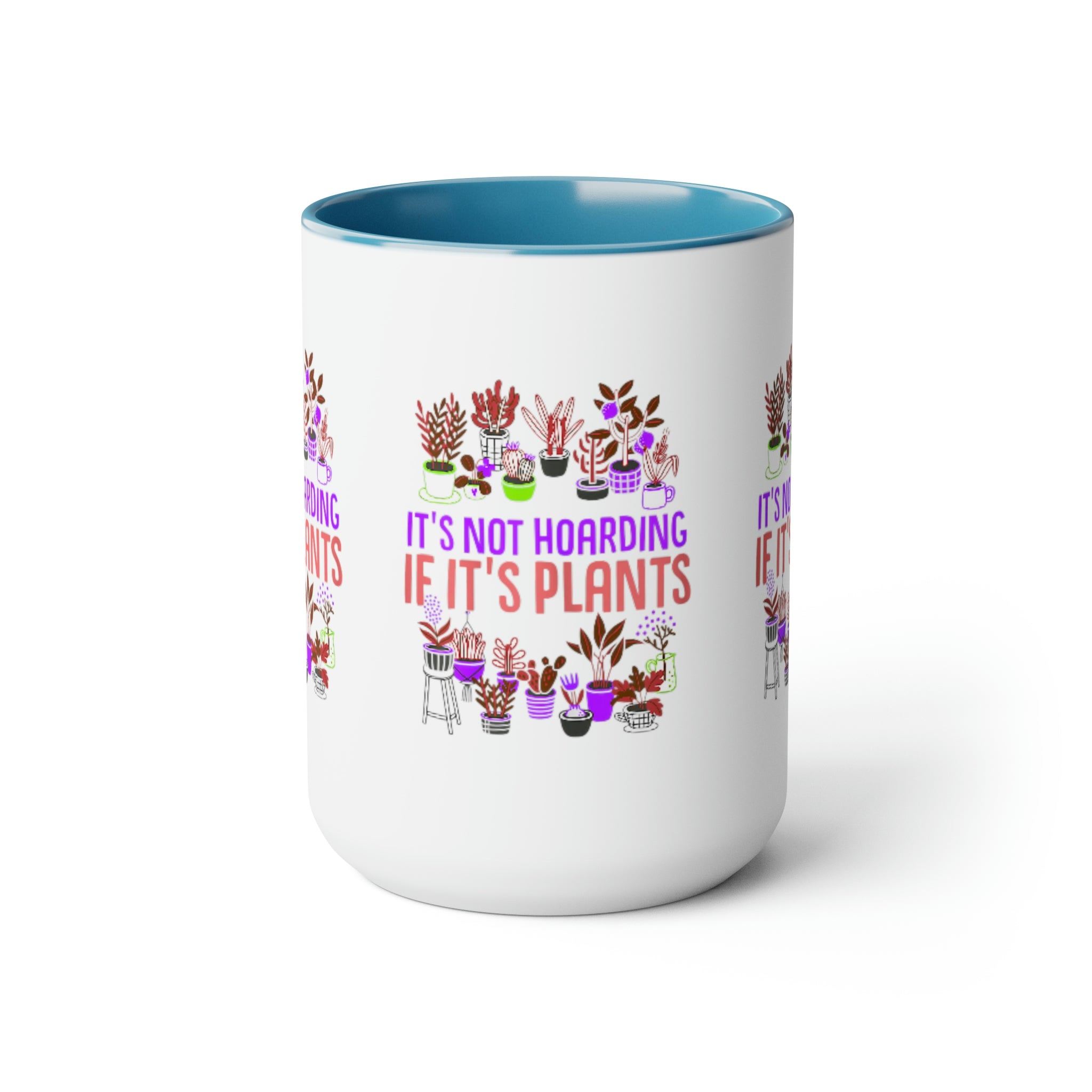 "It's Not Hoarding If It's Plants" Two-Tone Coffee Mugs, 15oz - SHOP LUV FARMS