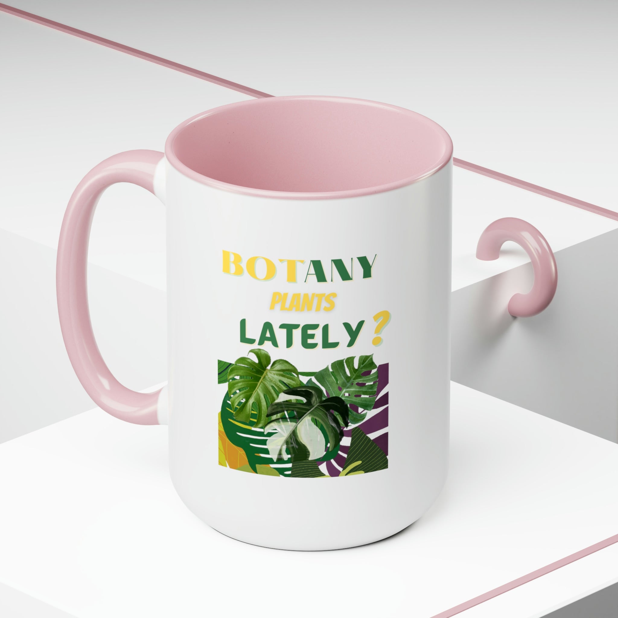 'Botany Plants lately" Two-Tone Coffee Mugs, 15oz - SHOP LUV FARMS