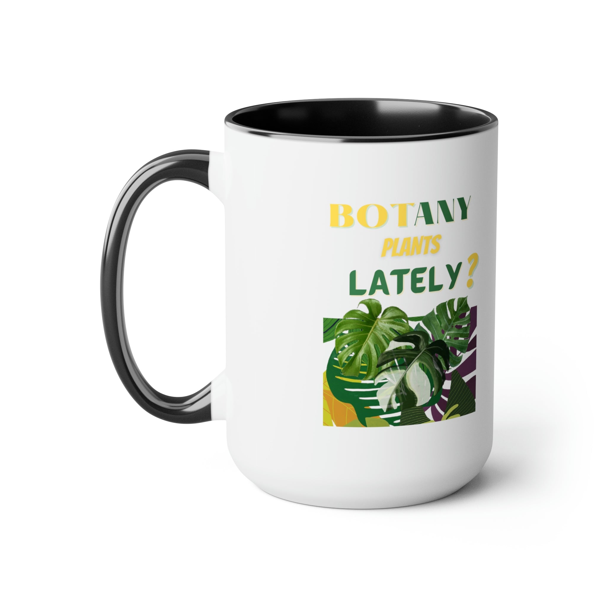 'Botany Plants lately" Two-Tone Coffee Mugs, 15oz - SHOP LUV FARMS