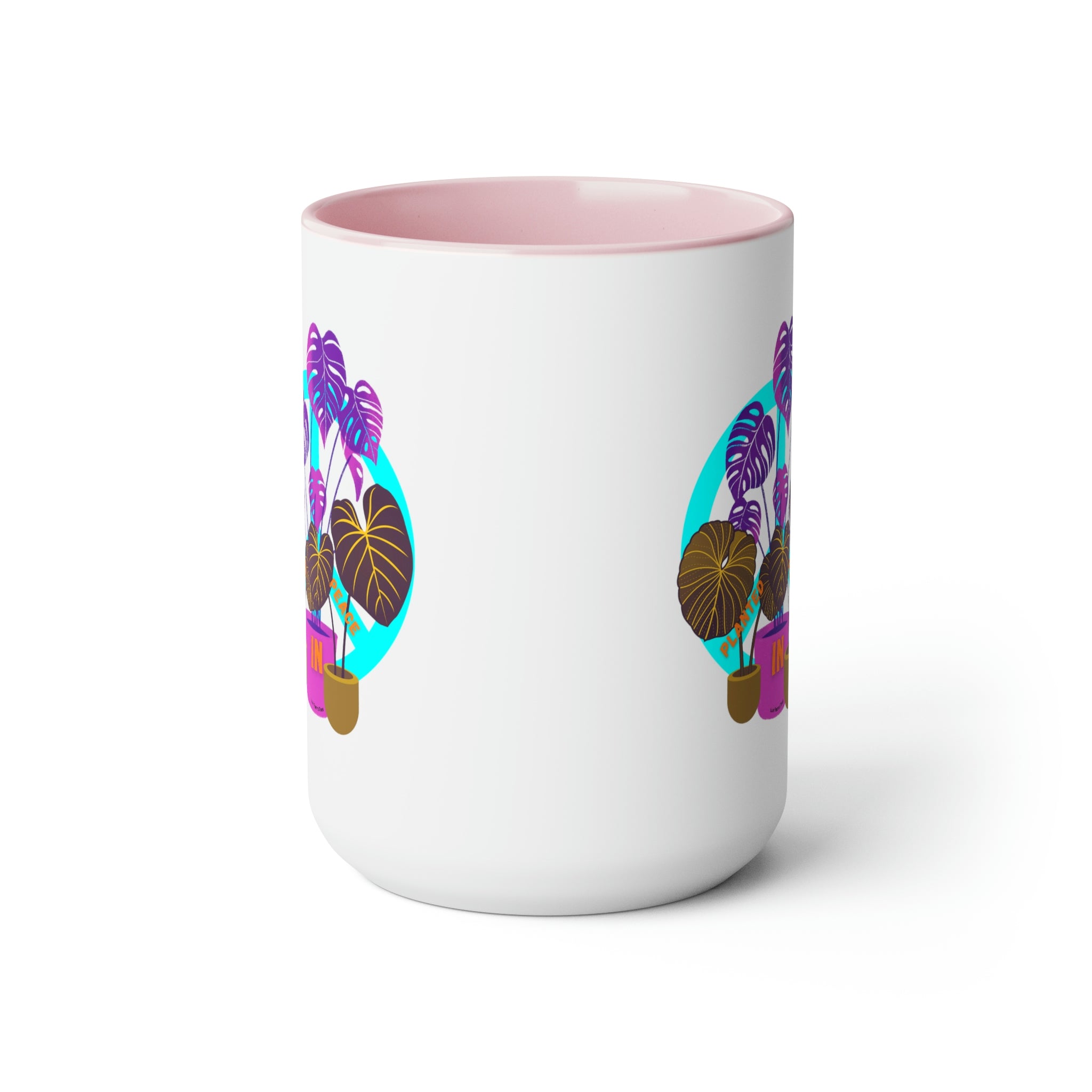 "Planted In Peace" Two-Tone Coffee Mugs, 15oz - SHOP LUV FARMS