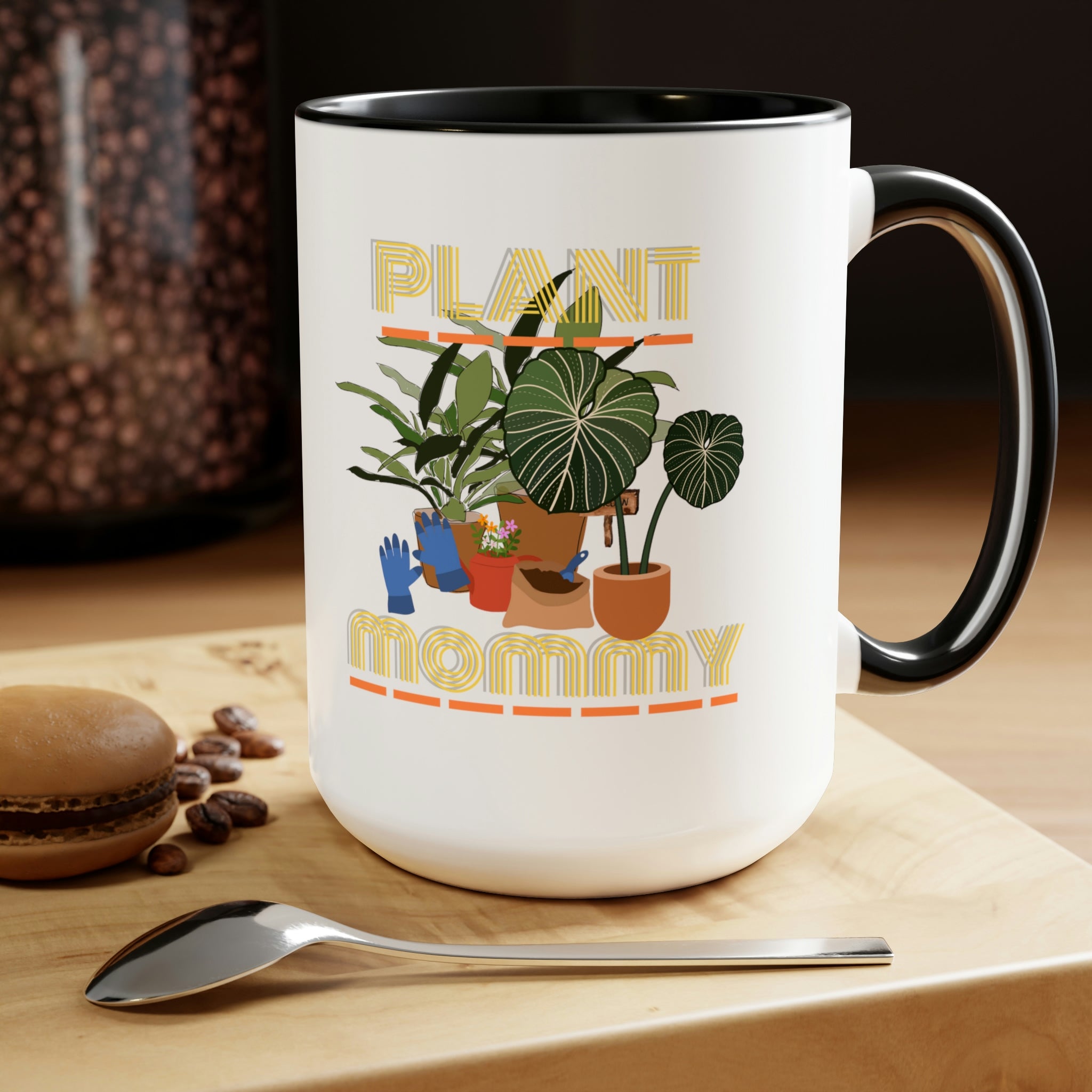 "Plant Mommy' Two-Tone Coffee Mugs, 15oz - SHOP LUV FARMS