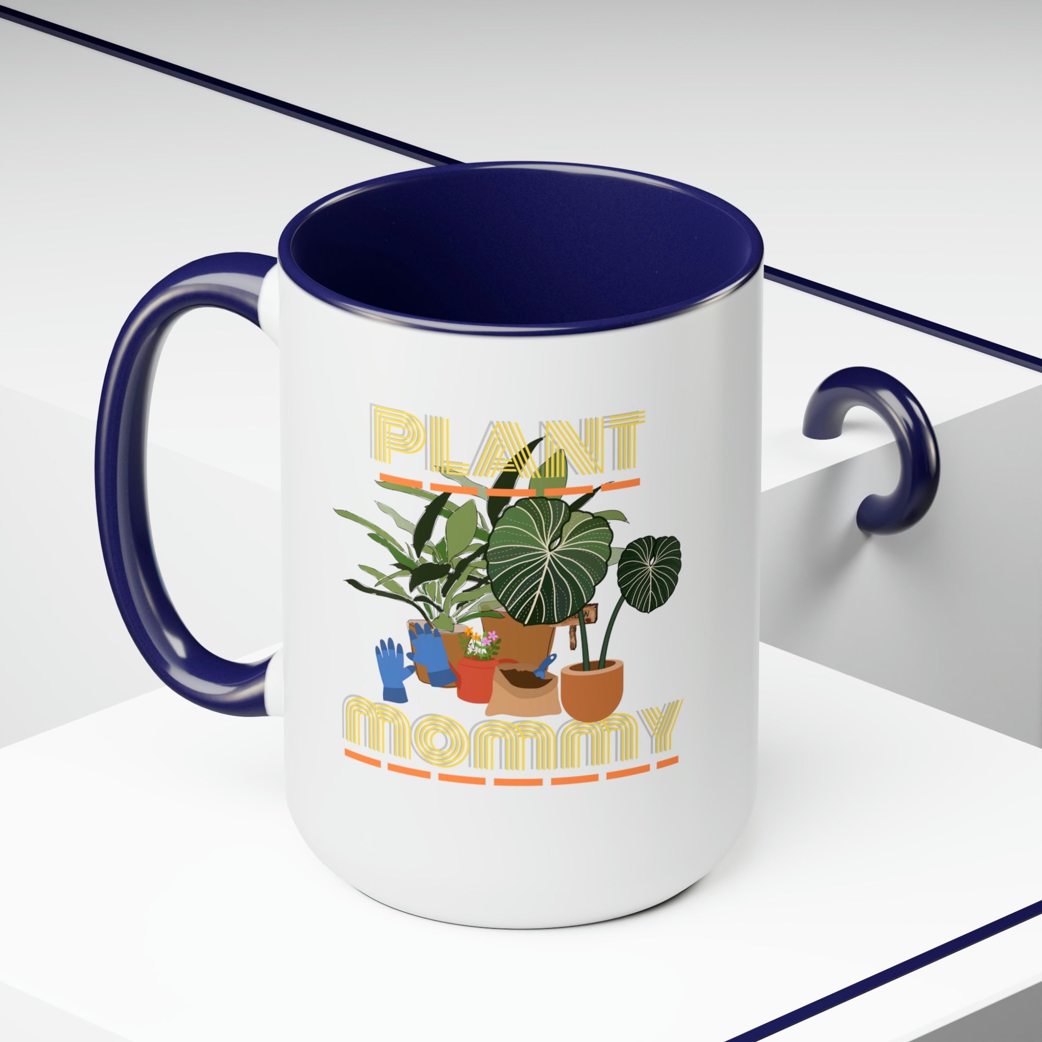 "Plant Mommy' Two-Tone Coffee Mugs, 15oz - SHOP LUV FARMS