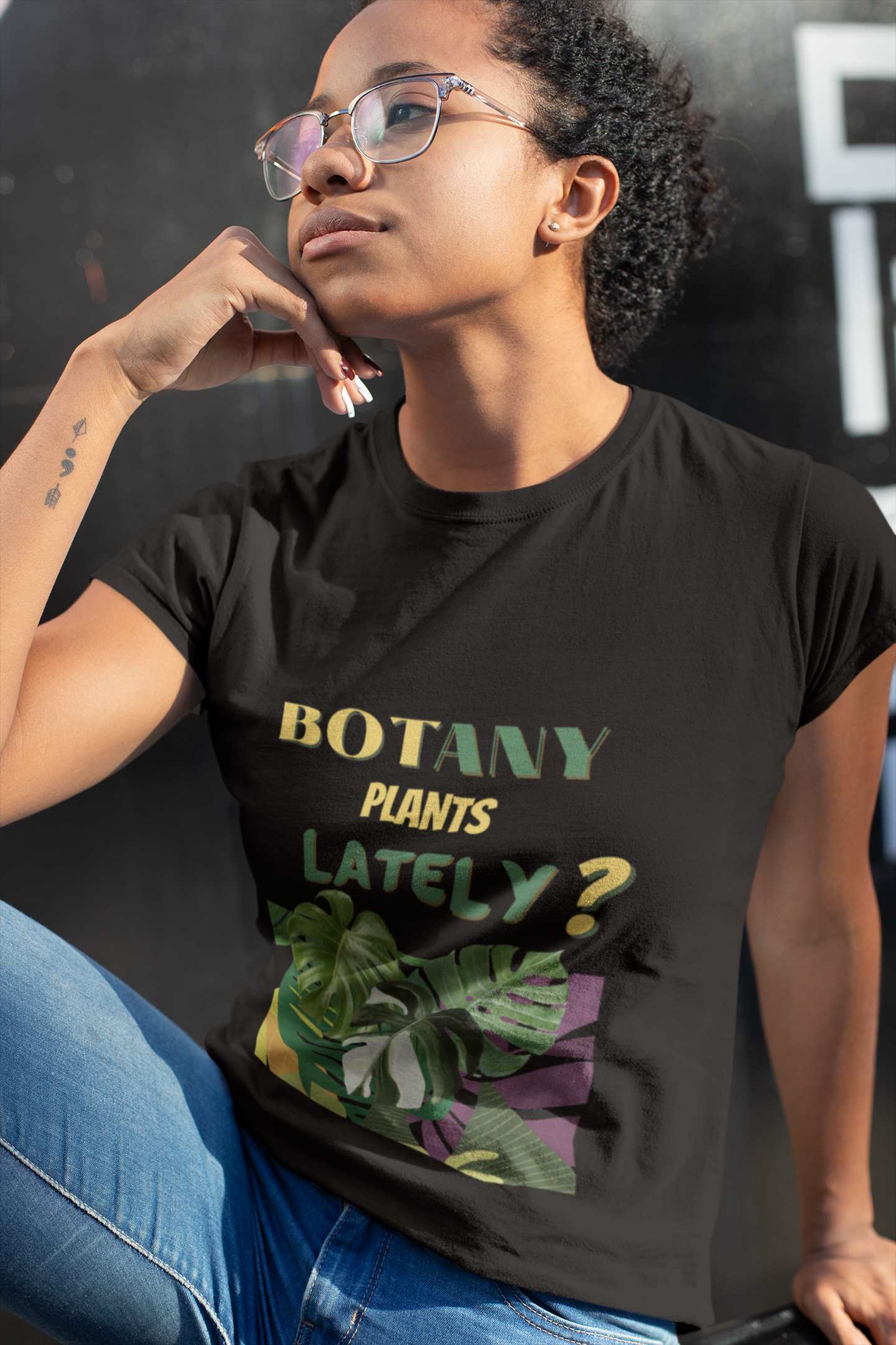 BOTany Plants Lately? Women's Roll Cuff T-Shirt - Luv Farms Tees And Things