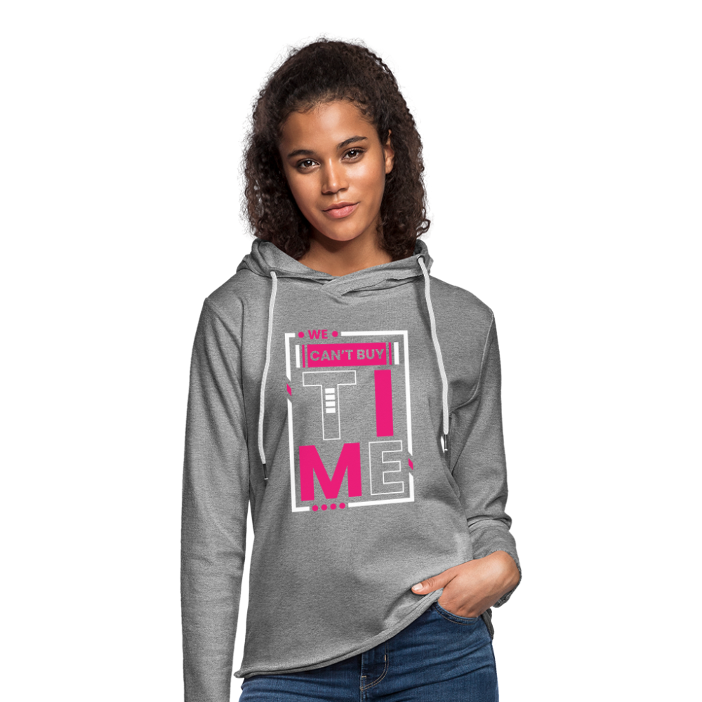 WE CAN"T BUY TIME Unisex Lightweight Terry Hoodie - heather gray