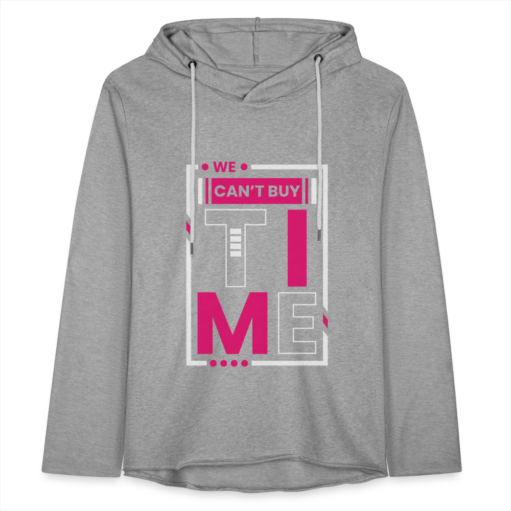 WE CAN"T BUY TIME Unisex Lightweight Terry Hoodie - heather gray