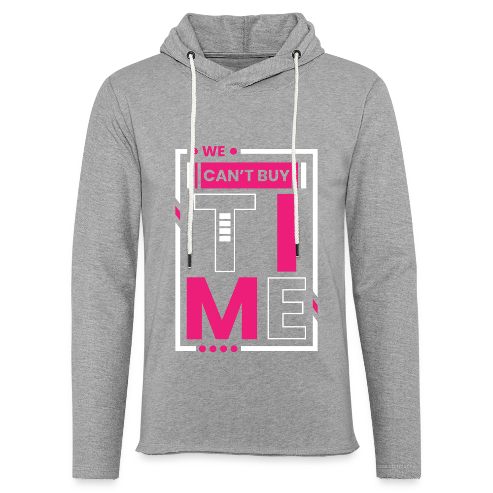 WE CAN"T BUY TIME Unisex Lightweight Terry Hoodie - heather gray