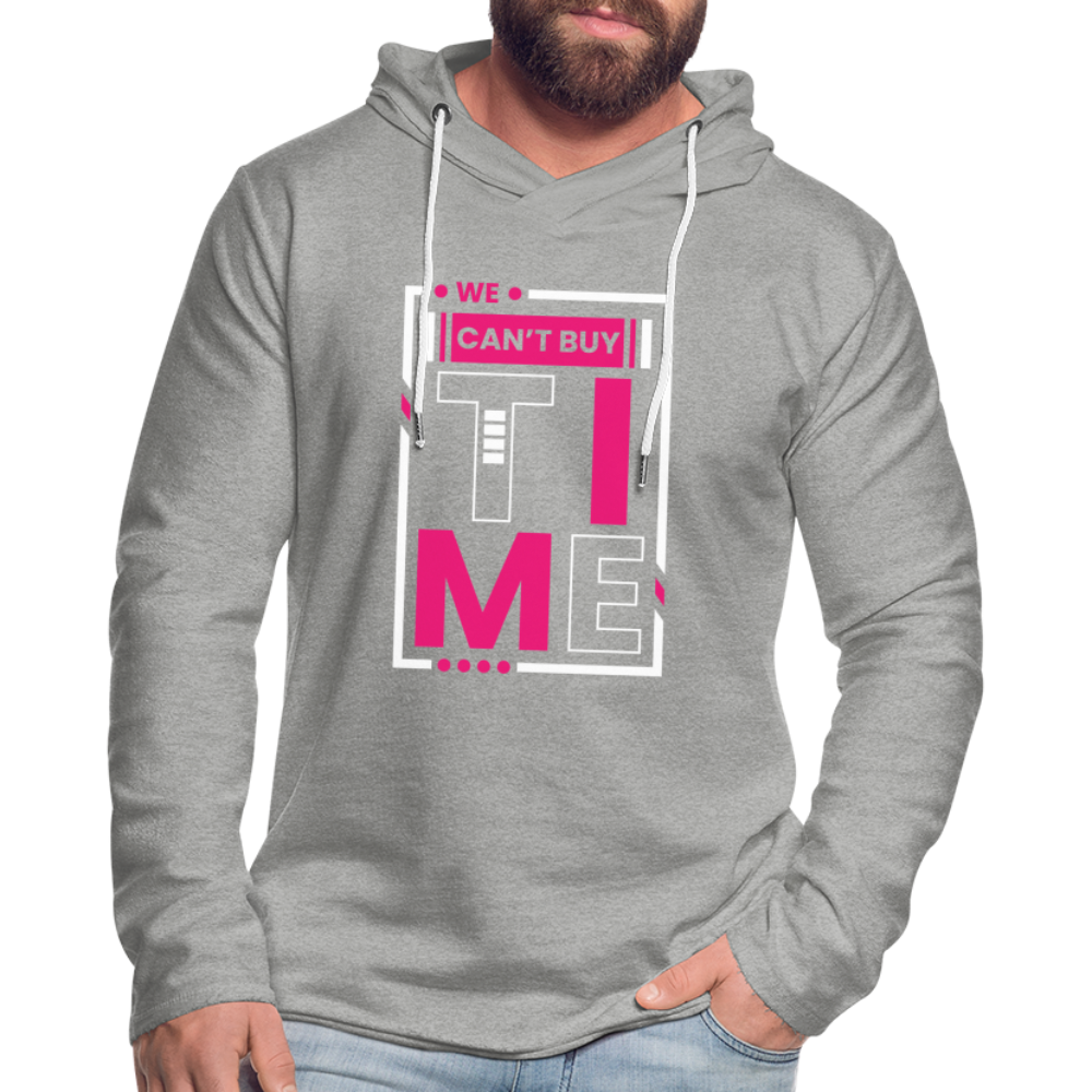 WE CAN"T BUY TIME Unisex Lightweight Terry Hoodie - heather gray