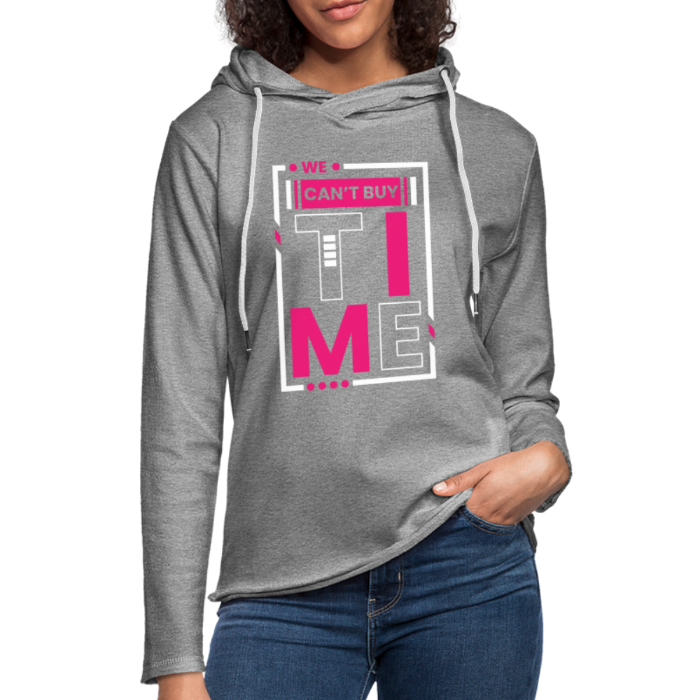 WE CAN"T BUY TIME Unisex Lightweight Terry Hoodie - heather gray