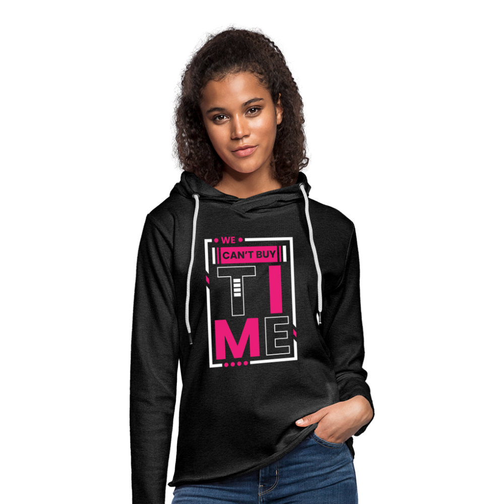 WE CAN"T BUY TIME Unisex Lightweight Terry Hoodie - charcoal grey