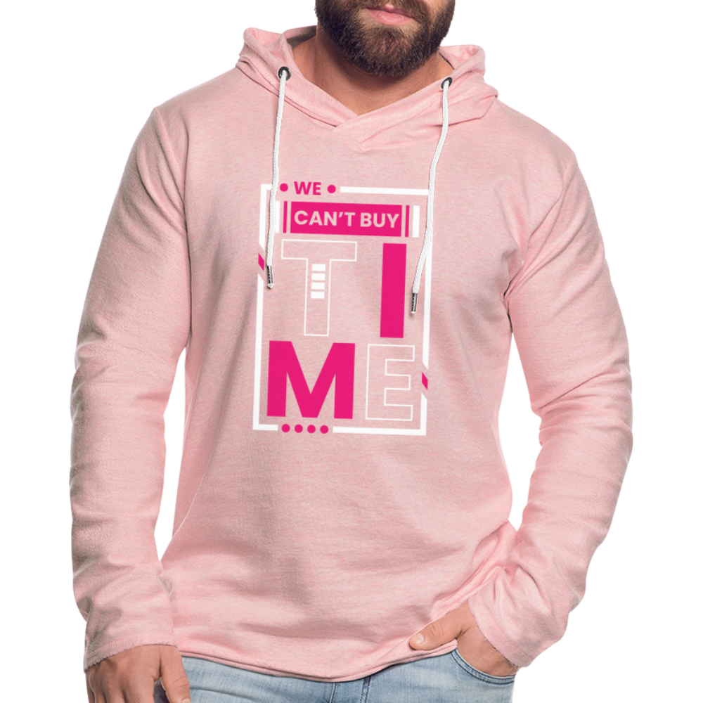 WE CAN"T BUY TIME Unisex Lightweight Terry Hoodie - cream heather pink