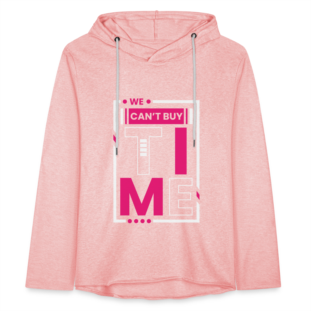 WE CAN"T BUY TIME Unisex Lightweight Terry Hoodie - cream heather pink