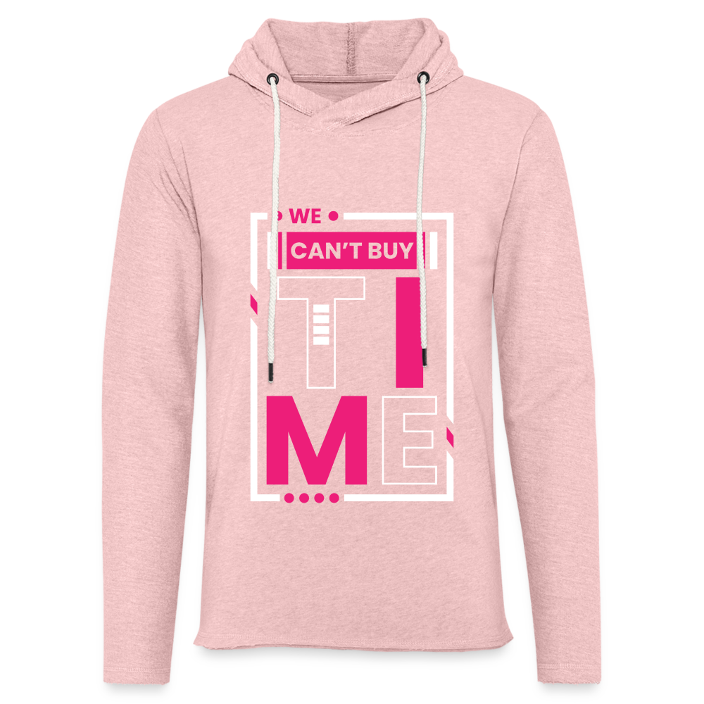 WE CAN"T BUY TIME Unisex Lightweight Terry Hoodie - cream heather pink