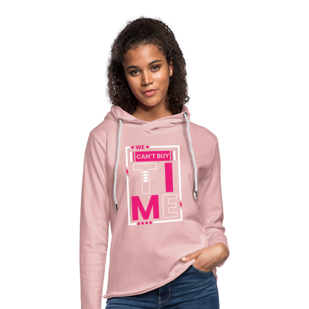 WE CAN"T BUY TIME Unisex Lightweight Terry Hoodie - cream heather pink