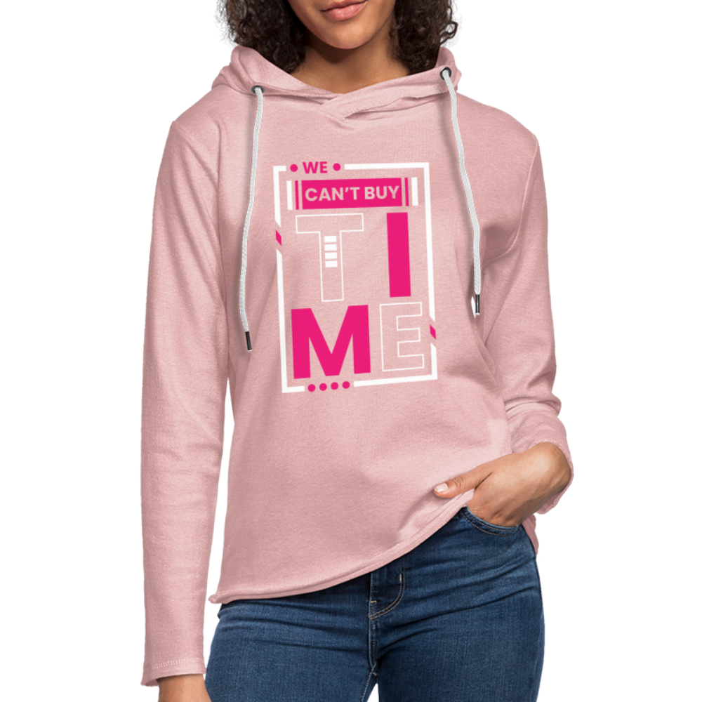 WE CAN"T BUY TIME Unisex Lightweight Terry Hoodie - cream heather pink