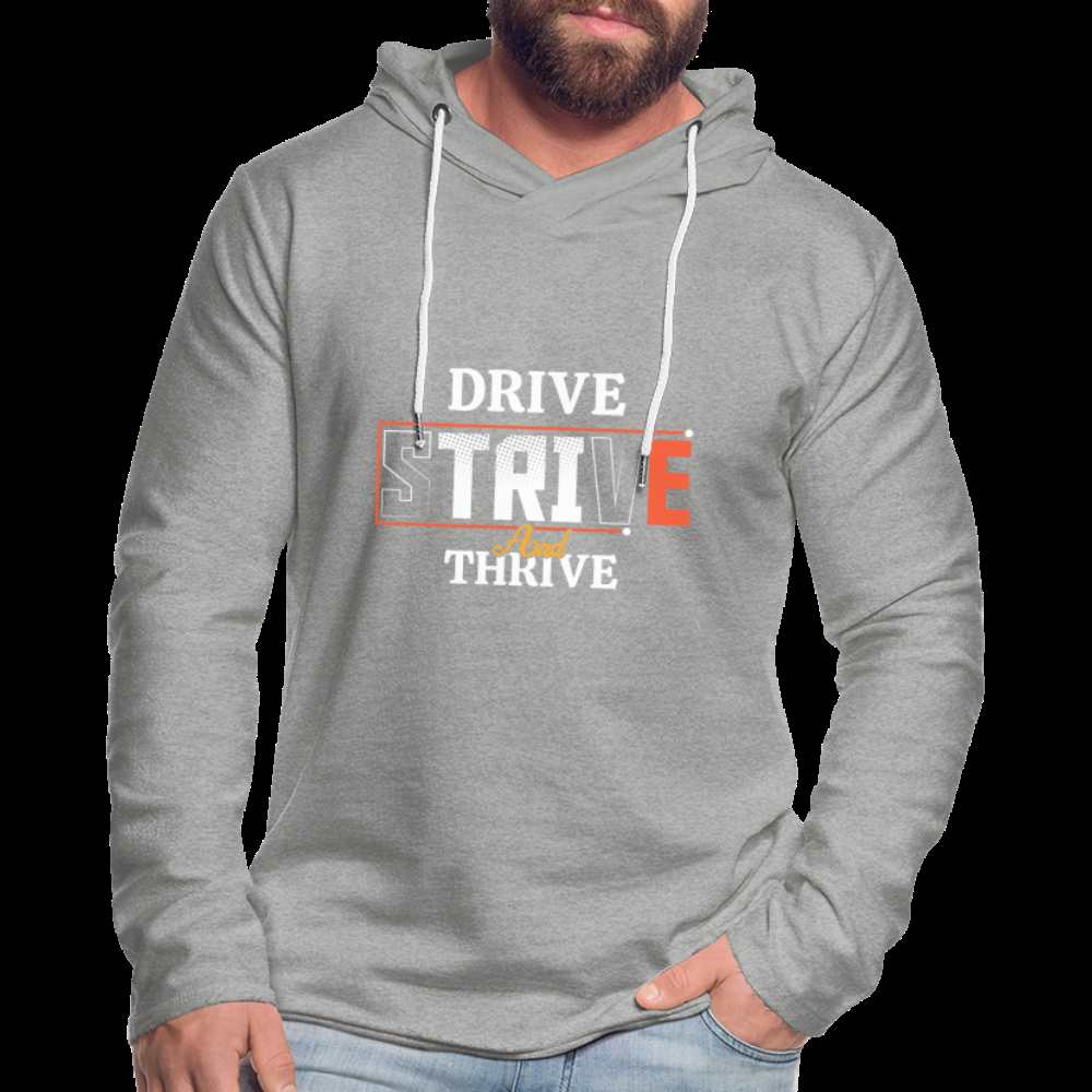 DRIVE, STRIVE, THRIVE!! Unisex Lightweight Terry Hoodie - heather gray