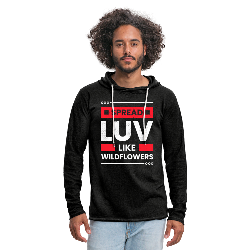 SPREAD LUV LIKE WILDFLOWERS! Unisex Lightweight Terry Hoodie - charcoal grey