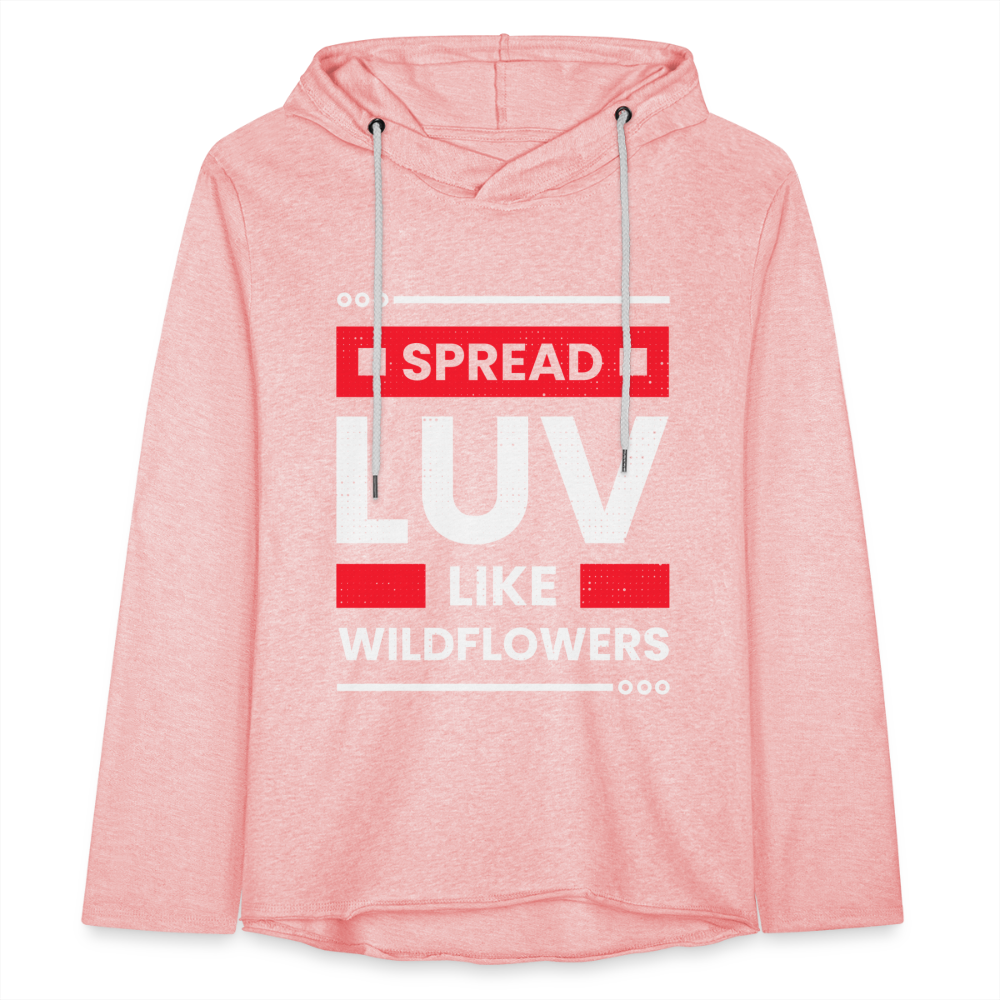 SPREAD LUV LIKE WILDFLOWERS! Unisex Lightweight Terry Hoodie - cream heather pink