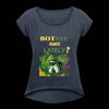 BOTany Plants Lately? Women's Roll Cuff T-Shirt - navy heather