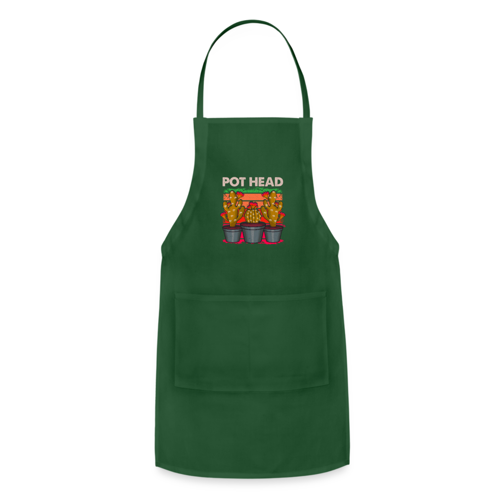 Pot Head Adjustable Apron - forest green