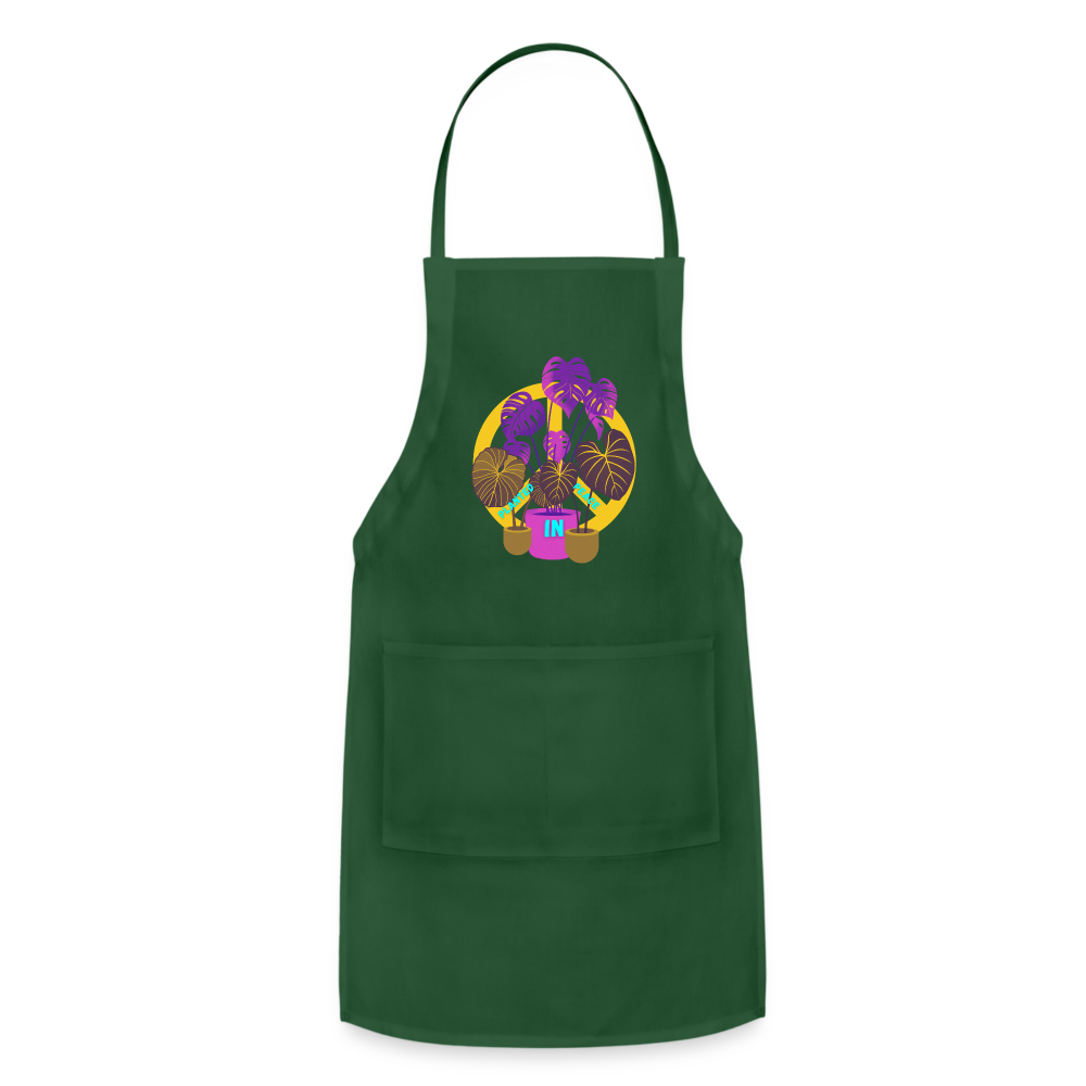 Planted in Peace Adjustable Apron - forest green